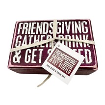 Primitives by Kathy Box Sign Sock Set Sign 4.5 x 3 in Friendsgiving One Size NWT - £9.38 GBP