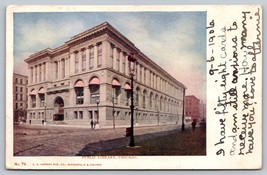 Postcard IL Illinois Chicago Public Library 1906 Undivided Used no Stamp - $4.95