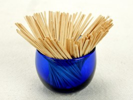 Cobalt Blue Miniature Fishbowl Toothpick Holder, Unmarked, Vintage, TPK-440 - $14.65