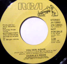 Charley Pride-You Win Again-45rpm-1980-VG   Promo - £2.37 GBP