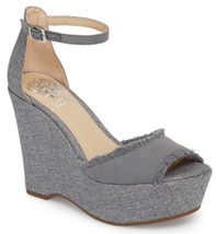 Vince Camuto Ankle Strap Wedges Tatchen Gray Size 9.5 - £22.73 GBP