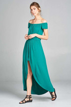 Women&#39;s Off Shoulder Solid Jersey Romper Maxi - $42.49 CAD