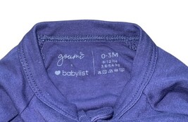 Babylist Goumi Sleeper 0-3 Months Footed Zip Mittens Blue Pajamas image 3