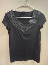 NEW-Banana Republic Blouse V Shape Lace, 100% Pima Cotton, Size: S - £10.95 GBP