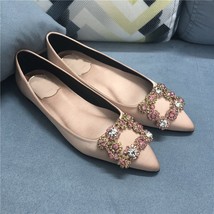 Women Flats Shoes Ballerina Loafers Wedding Crystal Lady Slip On Pointed Toe Sha - £31.39 GBP