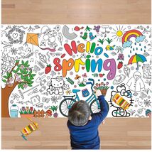 Durable 72x30 Inch Spring Coloring Tablecloth - Perfect for Parties &amp; Cl... - $14.80