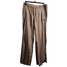 Sharagano Khaki Wide Leg Drawstring Pants Casual Comfort Size 12 - $14.84