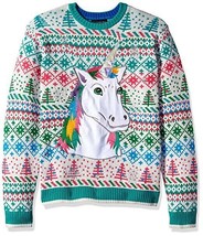 Blizzard Bay Mens Sz M Bling Unicorn Ugly Christmas Sweater Fair Isle Fairy Kei - £34.96 GBP