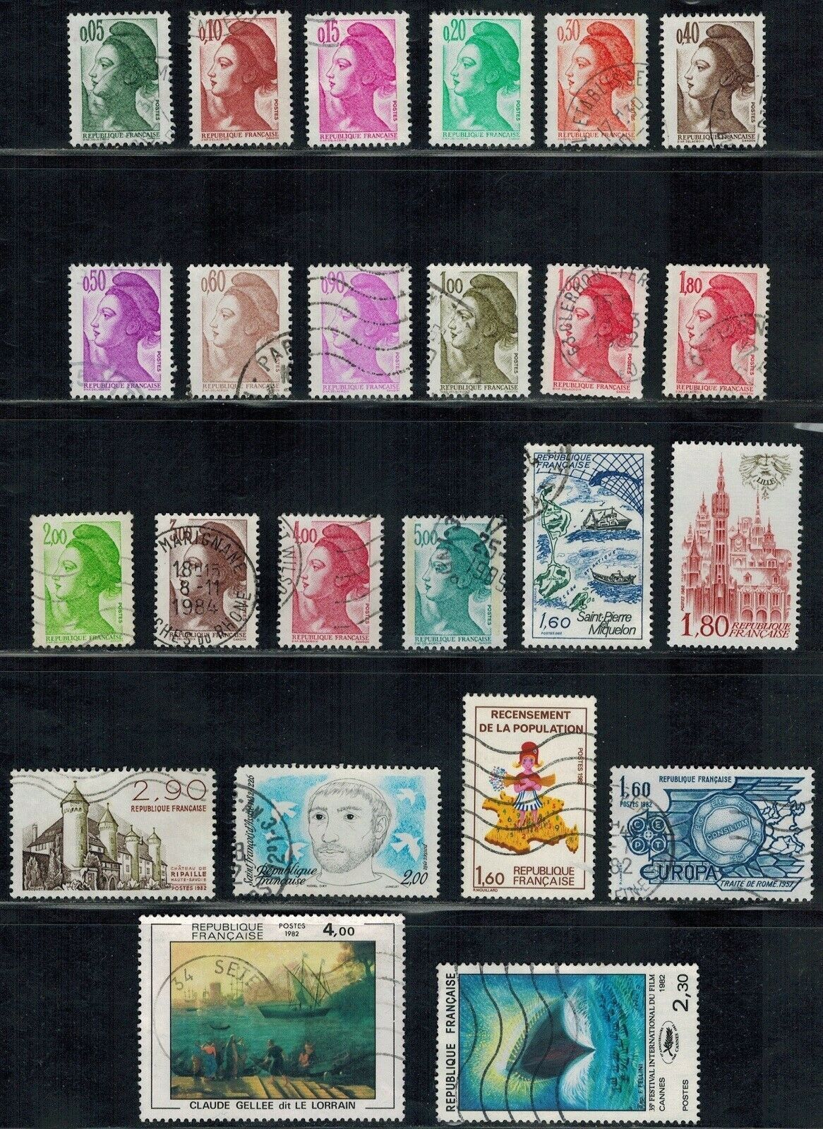 Primary image for FRANCE Sc# 1783 // 1898 U & MNH Lot of 40 stamps Postage(1982-1983)