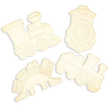24 Pack Unfinished Wood Cutout Train Theme Assorted Wooden Ornaments for Diy - £16.77 GBP