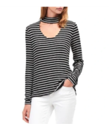 new CALVIN KLEIN JEANS womens STRIPED CUT-OUT MOCK NECK Top sz S/M sweat... - $512.67 MXN