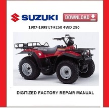 SUZUKI LT-F250 4WD 1987-1998 Factory Service Repair Manual  - £15.77 GBP