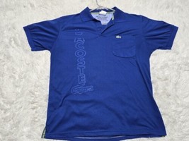 Lacoste Short Sleeve Polo Shirt Blue Spellout Men&#39;s Made In France Sz 6 ... - $23.00