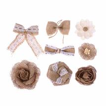 DIY Gifts Retro Wedding Decoration Rose Heads Party Supplies Natural Hessian Sew - £12.90 GBP+