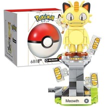 ✅Official Pokémon Meowth Building Blocks Set 68Pcs Creative Fun Toy - NEW - $22.41