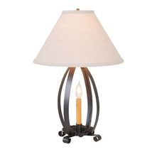 Colonial Table Lamp in Smokey Black with Linen Tapered Shade image 2