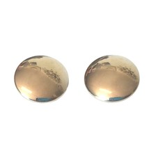 Vintage Retro Chrome Finished Round Button Stud Earrings Posts - $26.99