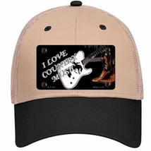 I Love Country Music Novelty Khaki Mesh License Plate Hat - £22.92 GBP