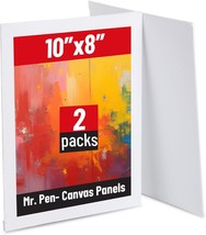 Mr. Pen- Canvas Panels, 2 Pack, 8x10 Inch, Triple Primed for Oil  Acrylic  - $311.92 MXN