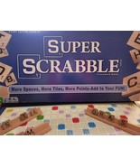 SUPER SCRABBLE More Spaces &amp; Tiles Hasbro Board Game 200 Tiles 100% COMP... - £23.79 GBP