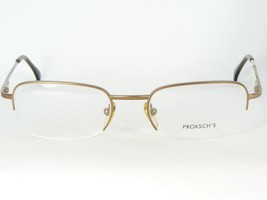 Proksch&#39;s M64-25 Golden Brown Eyeglasses Glasses Metal Frame 50-19-130mm Italy - £64.91 GBP