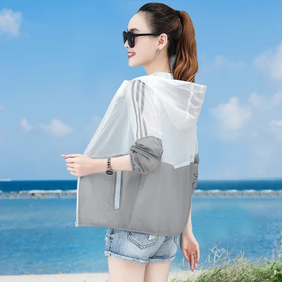  Summer Thin Loose Trench Coat Women Cardigan Female UV  Protection Hooded scree - £133.17 GBP