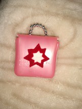 Barbie Pink soft Plastic Purse with felt star... Broken handle - £6.25 GBP