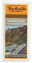 Rio Grande Railroad Time Table &amp; Route Map 1965 Moffat Tunnel Royal Gorge Routes - £9.33 GBP
