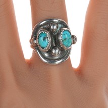 sz6 Vintage Navajo sterling and turquoise ring - $108.90