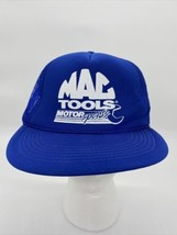 Vintage MAC Tools Racing 90&#39;s Auto Motorsport Snapback Mesh Trucker Hat Cap Blue - £11.68 GBP