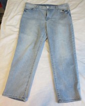 Calvin Klein Light Wash Blue Stretch Denim Cropped Boyfriend Jeans 5 pocketSz 38 - £19.77 GBP