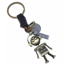 Vintage Bronze Alloy Earphone Robo Pendant Keychain Trendy Backpack Keyring - £4.69 GBP