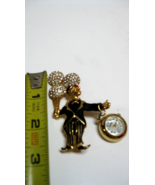 Vtg Bonetto Clown/Balloon Dangle Articulated Watch/Pin/Brooch  estate piece. - $24.98