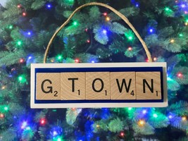 GTown Christmas Ornament Georgetown Hoyas Scrabble HandCrafted Made in USA - $9.89