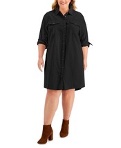 MSRP $60 Style &amp; Co Cotton Utility Shirt Dress Black Size Small - $8.02