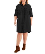 MSRP $60 Style &amp; Co Cotton Utility Shirt Dress Black Size Small - $146.70 MXN