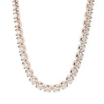 25Ct Round Cut Cz White Diamond 18 Inch Unisex Necklace 14k Rose Gold Over - £239.79 GBP