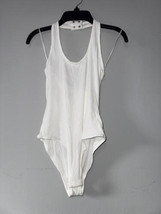 MSRP $24 Self Esteem Juniors Ribbed Halter Cheeky Bodysuit White Size Small - £12.99 GBP