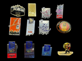 Vintage Skiing Pin Lot Winter Olympics Lillehammer 1994 Various 12 Total - $12.00