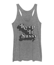 $22 Chin Up Apparel Gray Heather &#39;Keep It Sassy&#39; Racerback Tank Size XXL... - $10.26