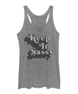 $22 Chin Up Apparel Gray Heather &#39;Keep It Sassy&#39; Racerback Tank Size XXL... - €8,81 EUR