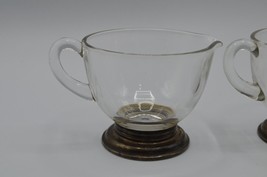 Frank M Whiting Glass Sterling Silver Creamer Sugar Set MCM Coffee Tea V... - £37.81 GBP
