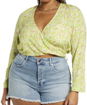 NWT BP. Surplice V-neck Crop Top In Green Hannah Kate Size S - £9.32 GBP