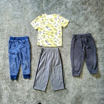 Lot GARANIMALS Boys 3T, 1 Yellow Shirt, 3 Sweatpants (2 Gray & 1 Blue), 4 Pc Lot - $9.78