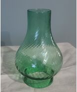 Small Green Glass Vintage Hurricane Lamp Light Shade 2&quot; Fitter 4 3/4&quot; Tall - €17,37 EUR