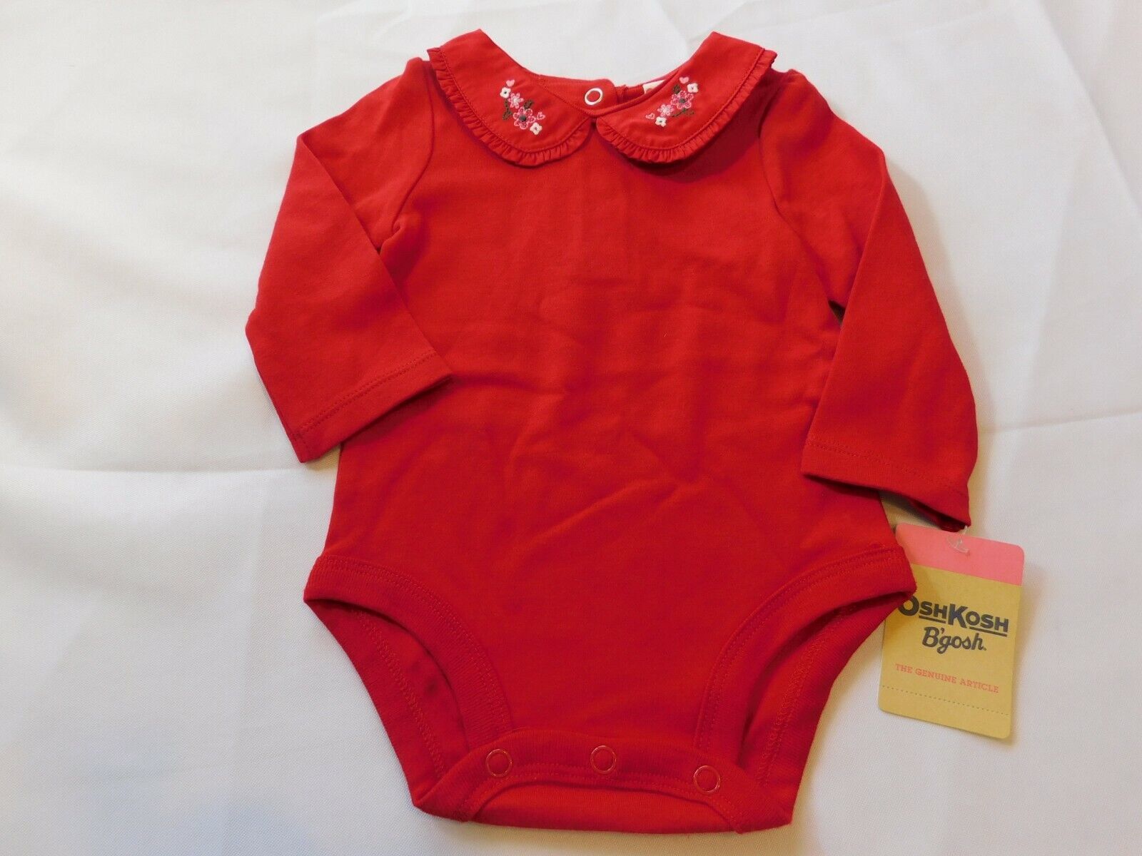 Osh Kosh B'Gosh Baby Girls Bodysuit One Piece Long Sleeve Red Size Variations - $12.86
