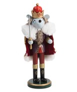 Wooden Christmas Nutcracker, 15&quot;, KING OF MICE, MOUSE, IN CROWN WITH SWO... - £27.60 GBP