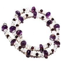 Amethyst Sage Natural Gemstone Beads Jewelry Necklace 17&quot; 124 Ct. KB-101 - £8.72 GBP