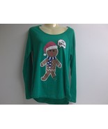 OH SNAP GINGERBREAD MAN Size Large Green Shirt Top New Womens Christmas ... - $48.51