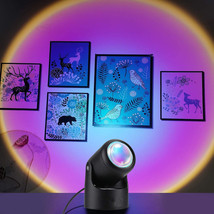 Sunset Projection Lamp,Upgrade 180°Rotation USB Sunset Lamp Projector  (Rainbow) - £15.21 GBP